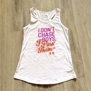 🛍️ 2/$12
UNDER ARMOUR girls racerback tank top. EUC. Size youth large